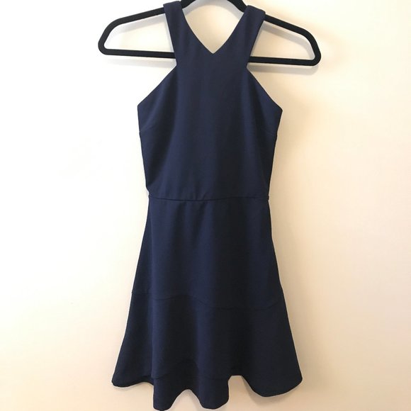 XS navy fit and flare dress - like new - Picture 1 of 3